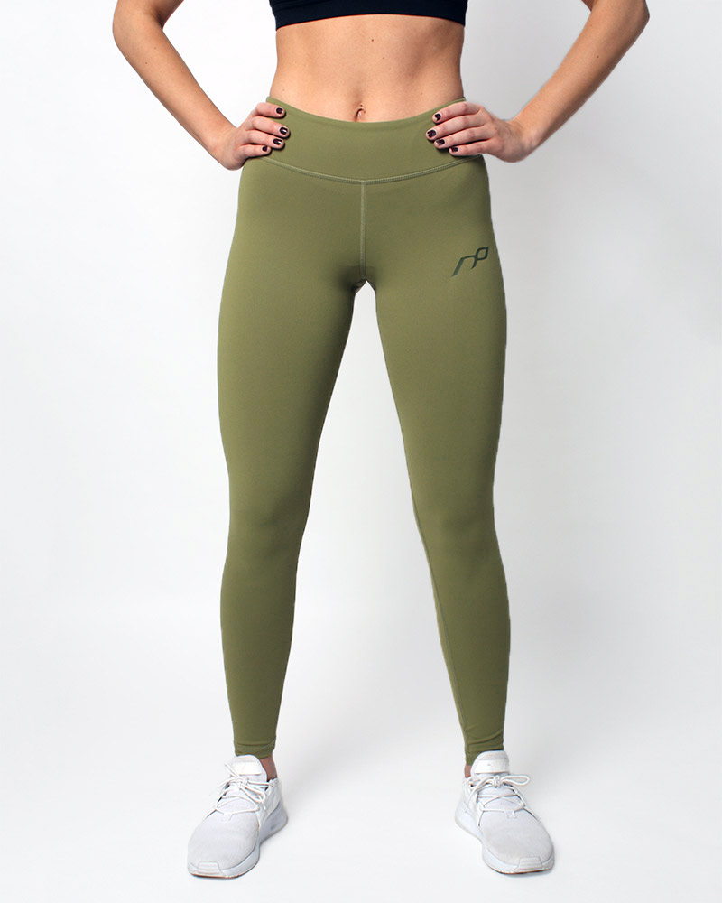 Women's training leggings, pine green
