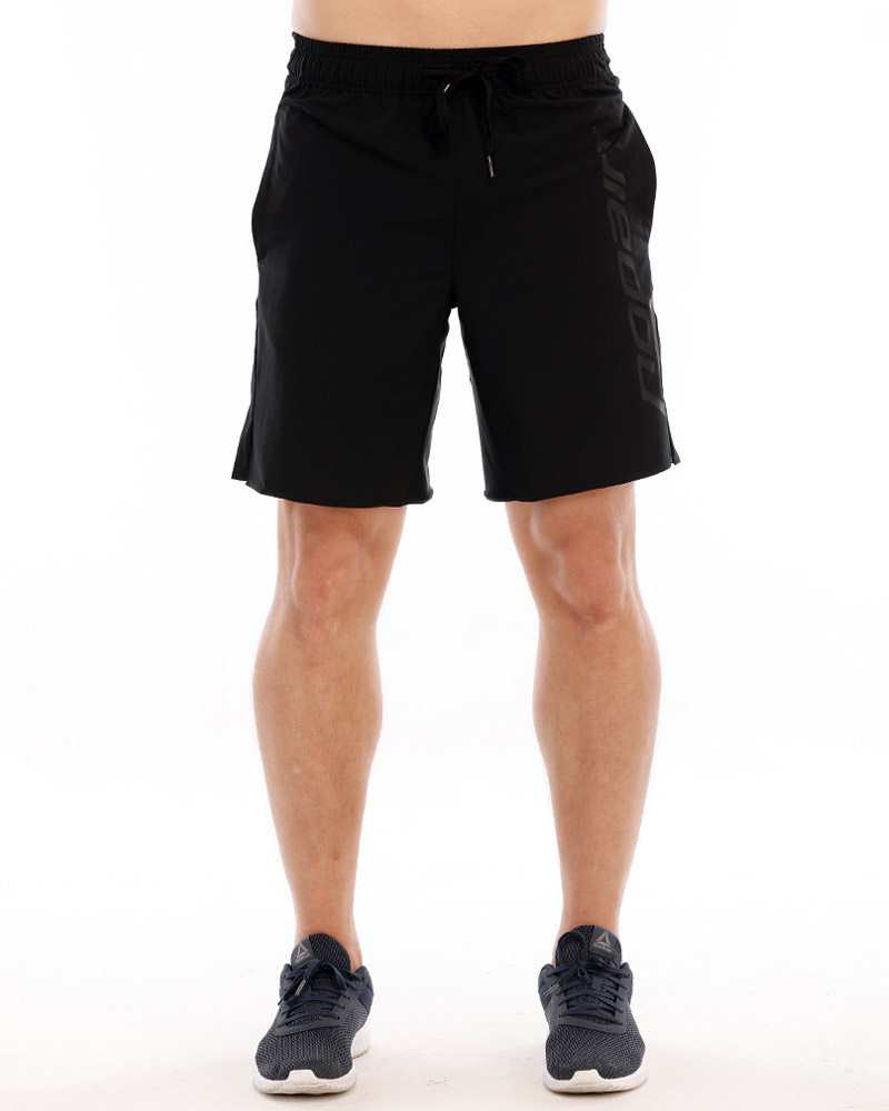 Men's training shorts, full black