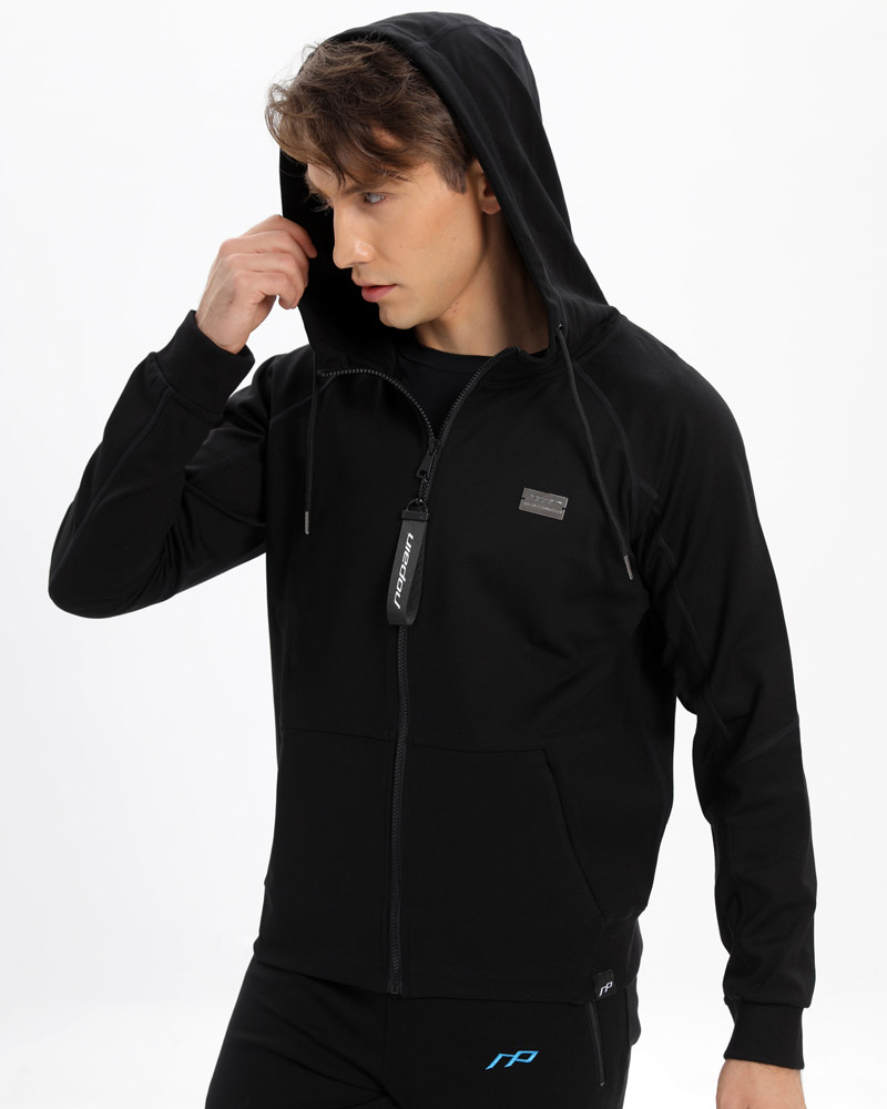 Miesten premium training hoodie Huippu center, black