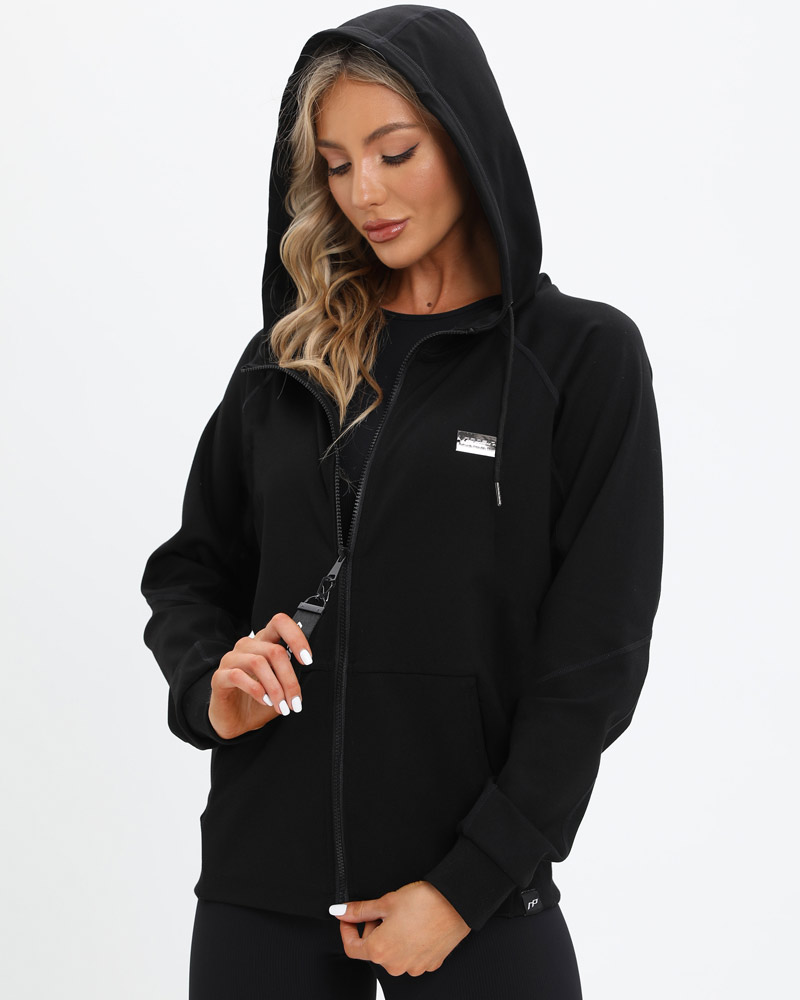 Women's premium training hoodie, black