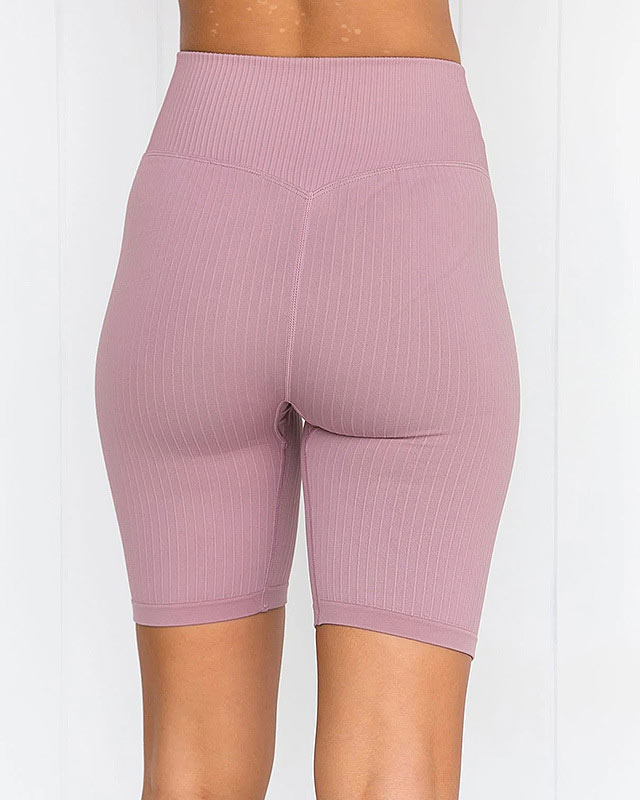 Naisten high waist training shorts, pink
