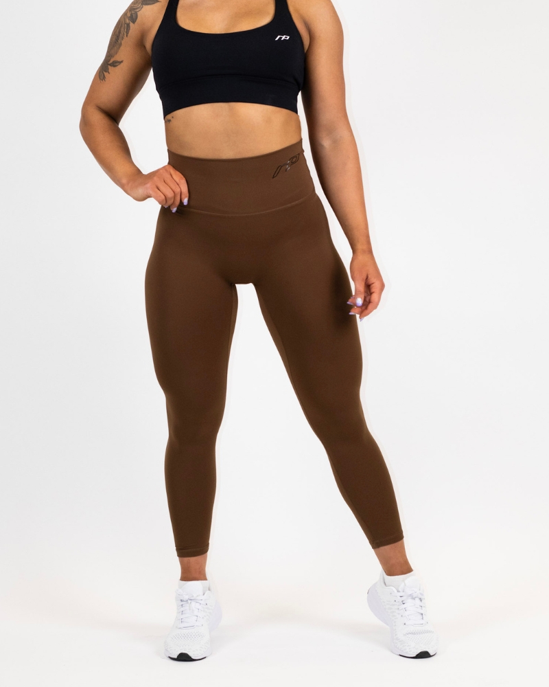 Women’s recycled collection training tights, coffee