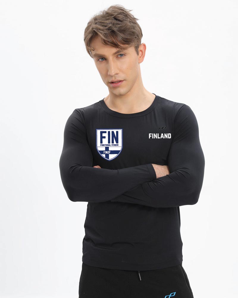 Miesten premium long sleeve FIN2F, black