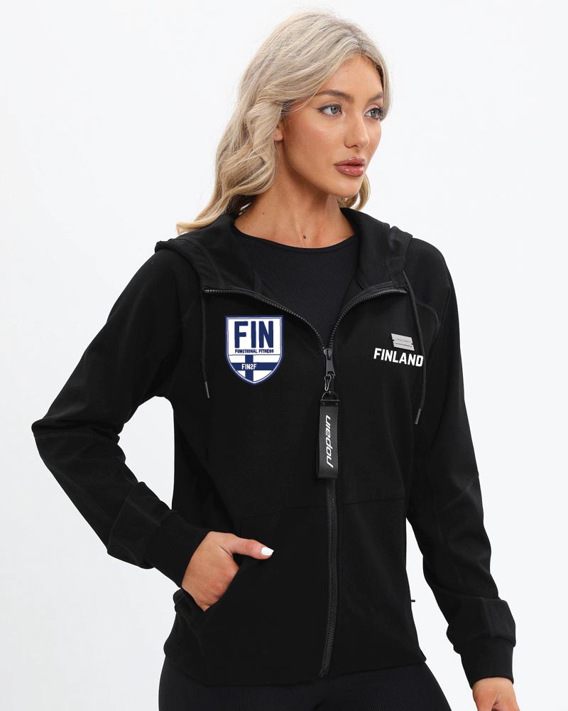 Naisten premium training hoodie FIN2F, black