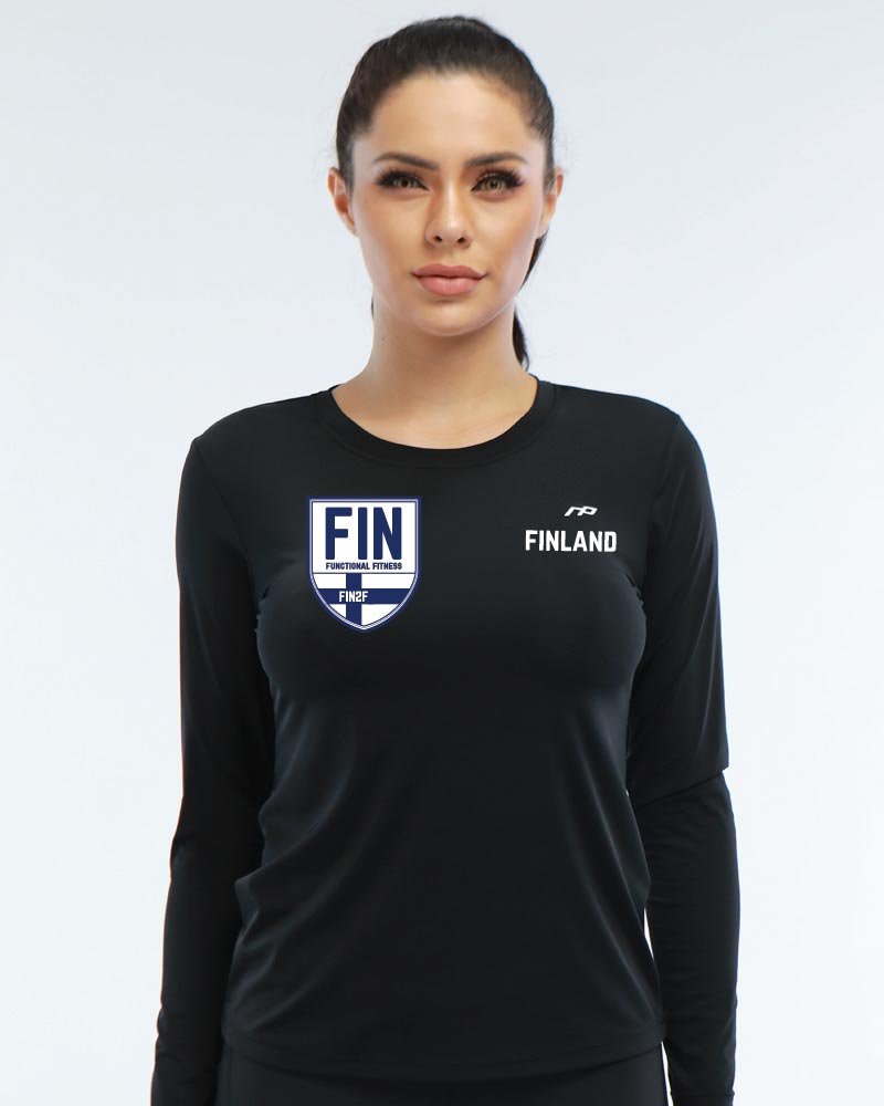 Naisten premium long sleeve FIN2F, black
