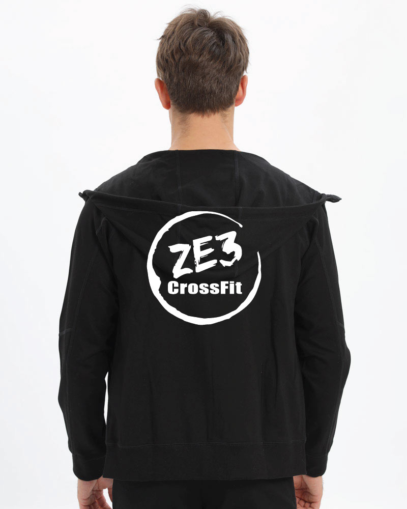 Men’s premium training hoodie ZE3 CrossFit, black