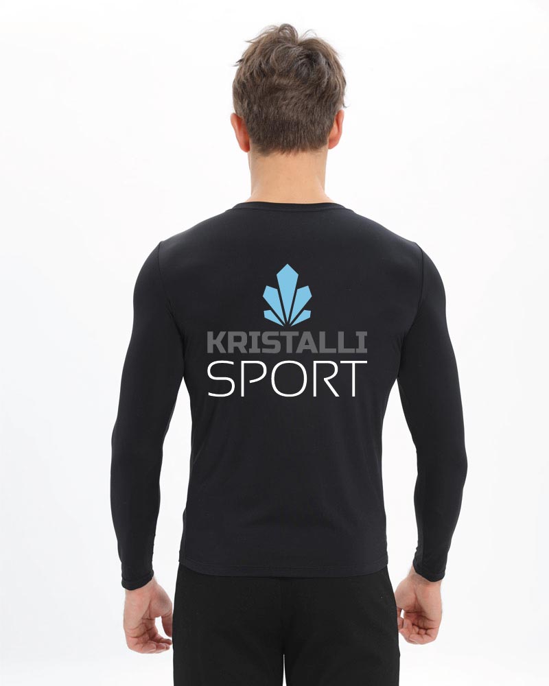 Miesten premium long sleeve Kristalli Sport, black