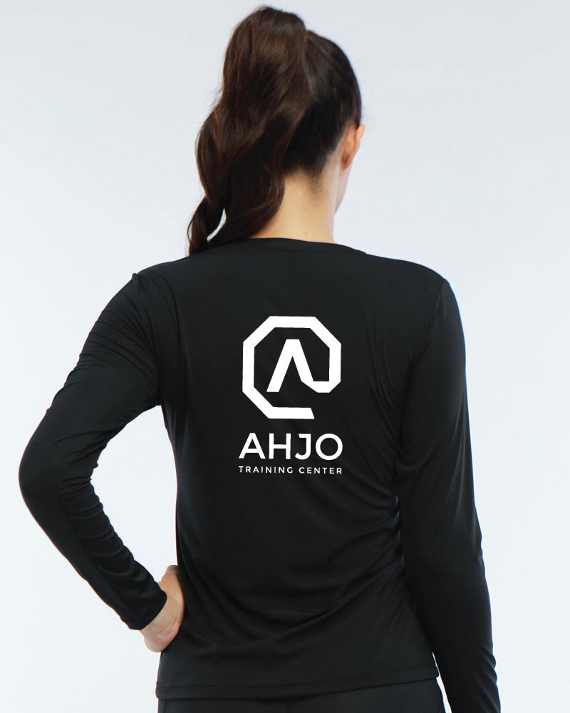 Naisten premium long sleeve Ahjo Training Center, black