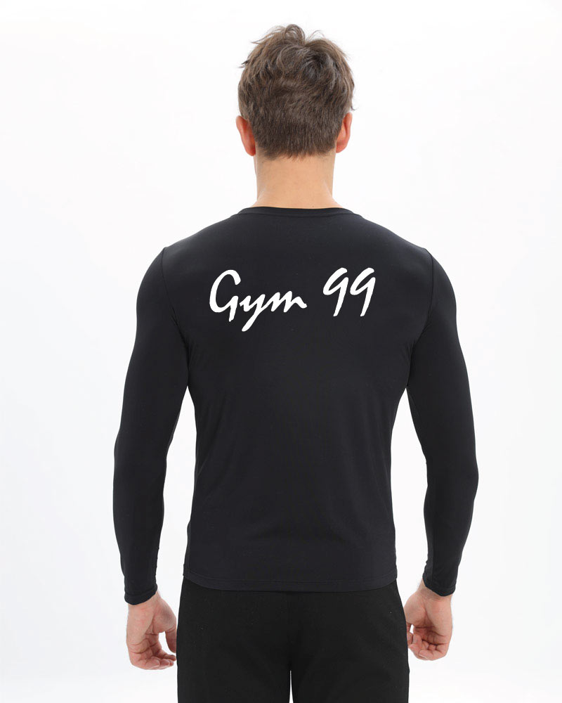 Miesten premium long sleeve Gym 99, black