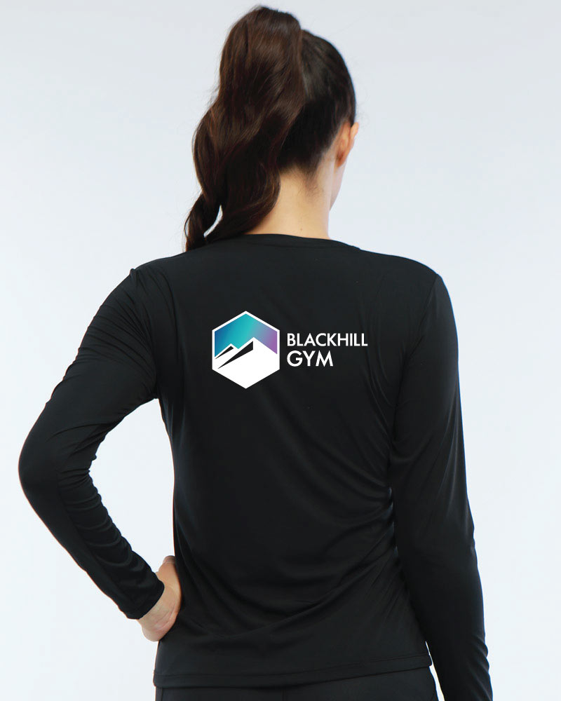 Naisten premium long sleeve Blackhill Gym, black