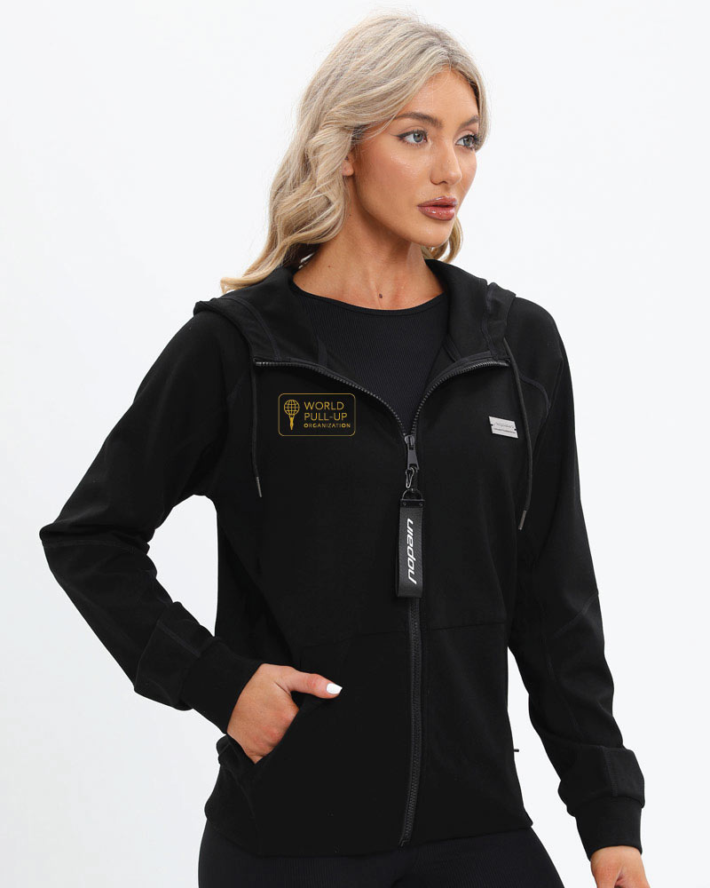 Naisten premium training hoodie World Pull-up Organization, black