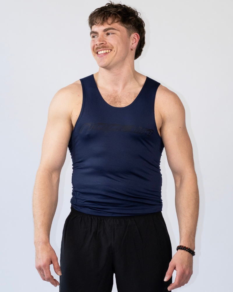 Miesten sleevles shirt, navy blue