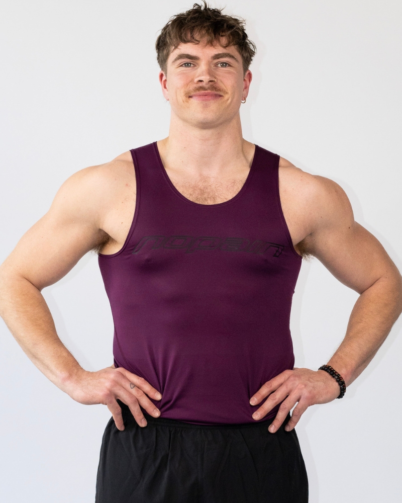 Miesten sleevles shirt, dark purple