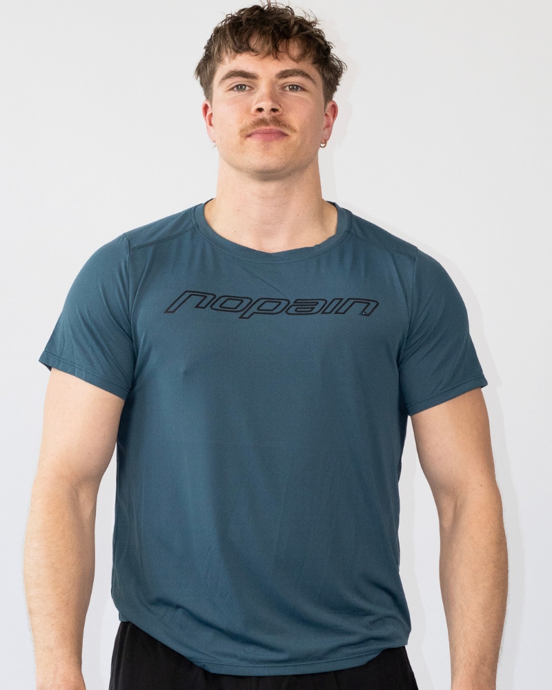 Miesten ultrakevyt workout shirt, sinivihreä