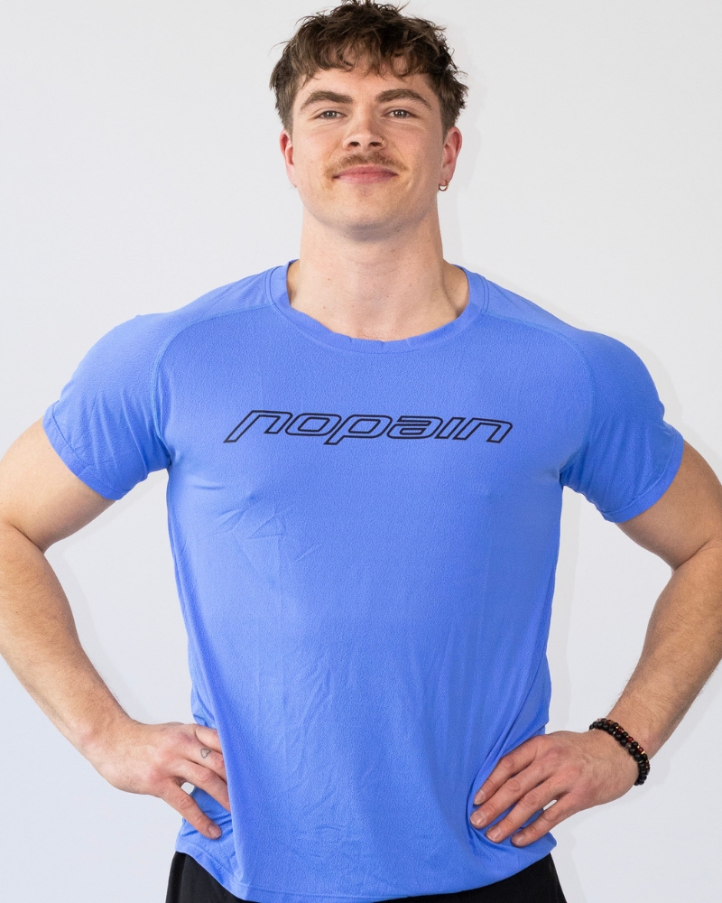 Miesten workout shirt, sky blue