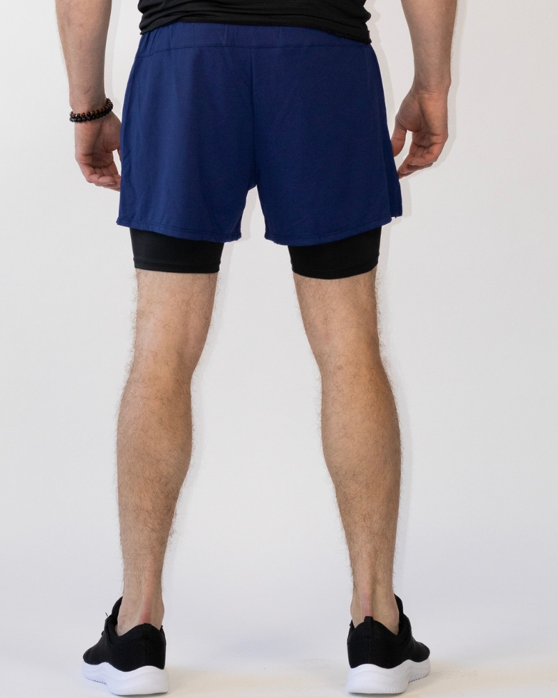 Miesten 2 in 1 treenishortsit, navy blue