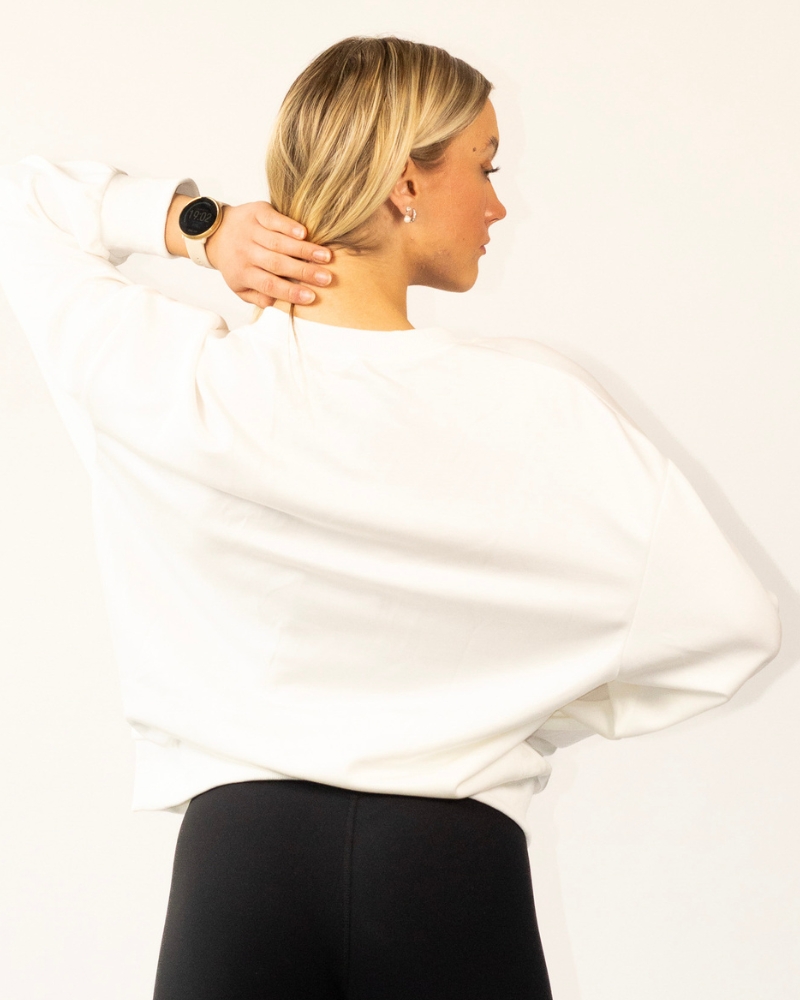 Naisten v-kaula-aukkoinen collegepaita, white