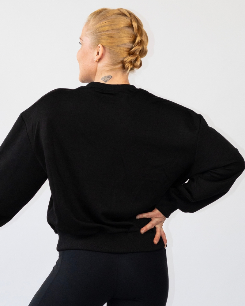 Naisten v-kaula-aukkoinen collegepaita, black