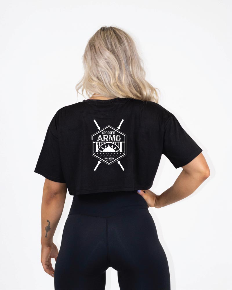 Naisten recycled crop tee CF Armo, black