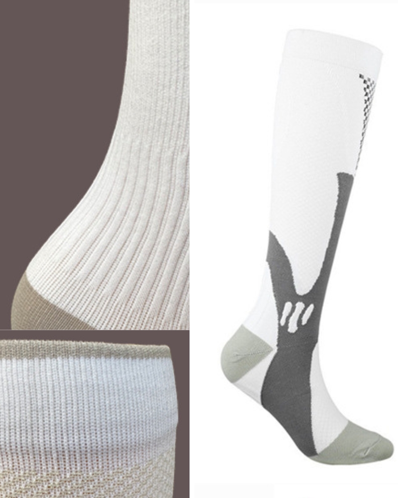 Kompressiosukka, white