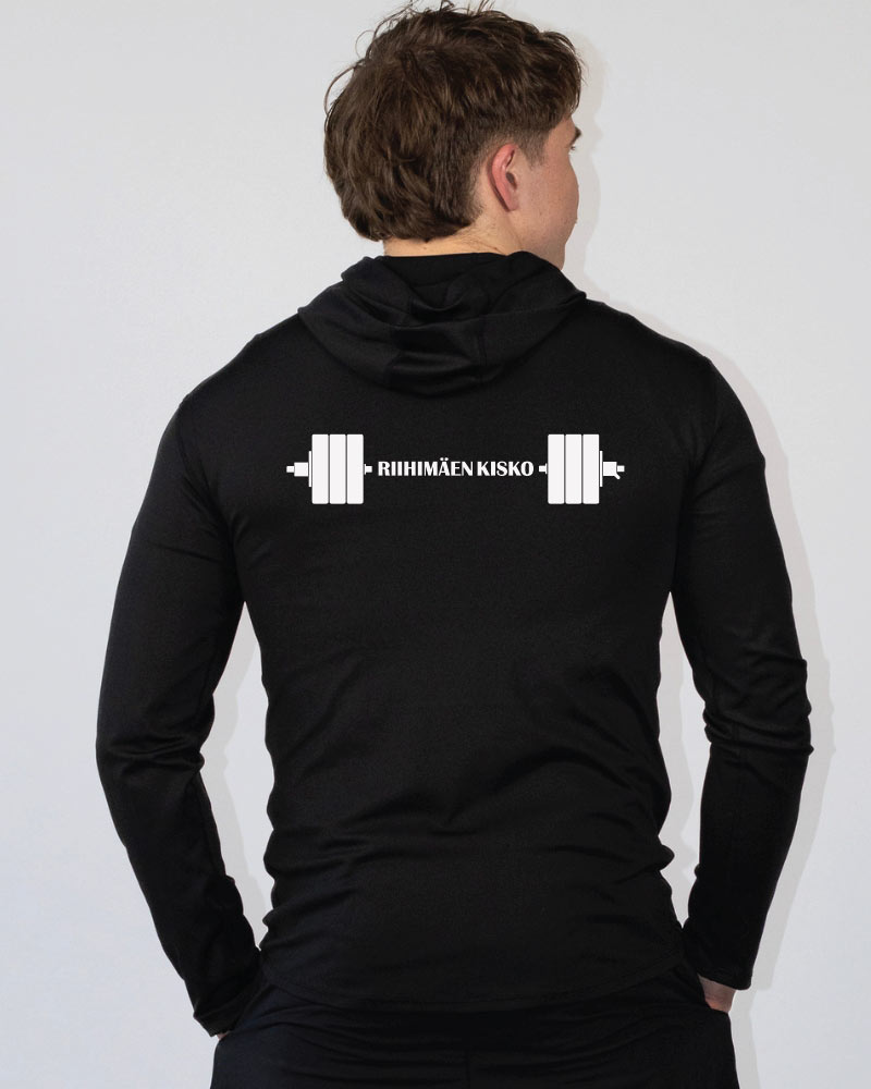 Miesten premium light hoodie Riihimäen Kisko, black