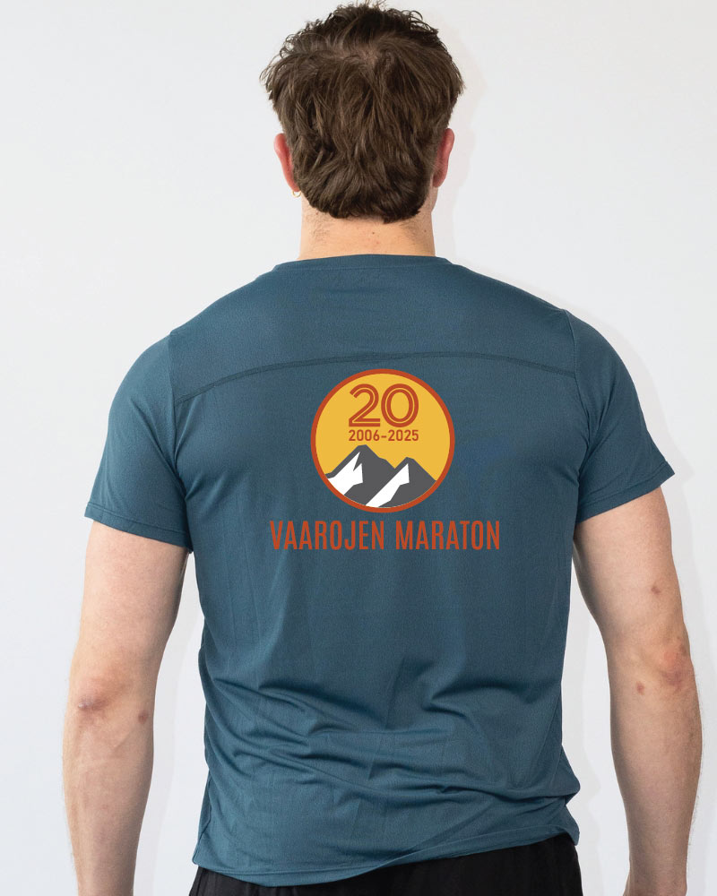 Miesten ultrakevyt workout shirt Vaarojen Maraton, sinivihreä