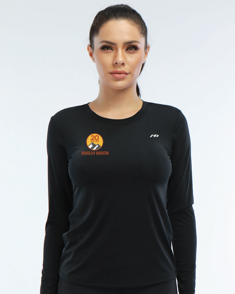 Naisten premium long sleeve Vaarojen Maraton, black